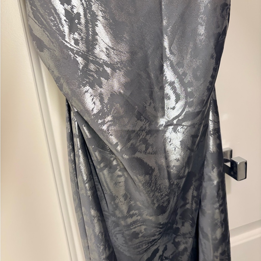 Zara Metallic Silver Evening Dress - Picture 6 of 6